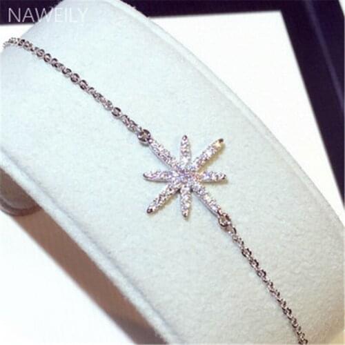 Exquisite Rhinestone Star Charm Bracelet For Women Fashion Crystal Bracelets Jewelry Accessories Gift