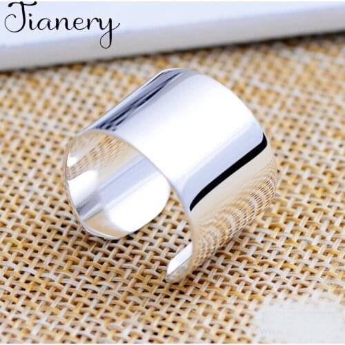 JIANERY Personality Punk Vintage Silver Color Smooth Rings For Women Jewelry Engagement Opening Ring