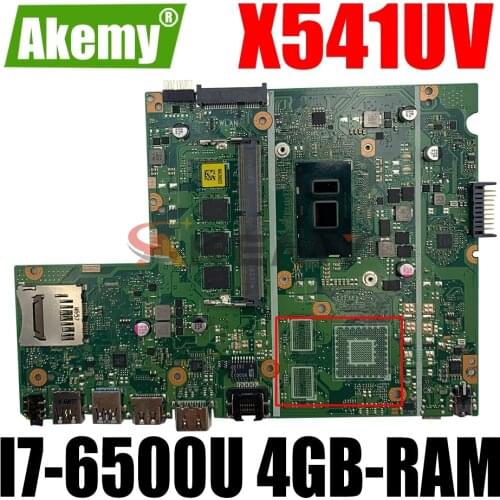 AKEMY X541UV Laptop Motherboard For ASUS VivoBook X541UA X541U Original Mainboard 4GB-RAM I7-6500U GM