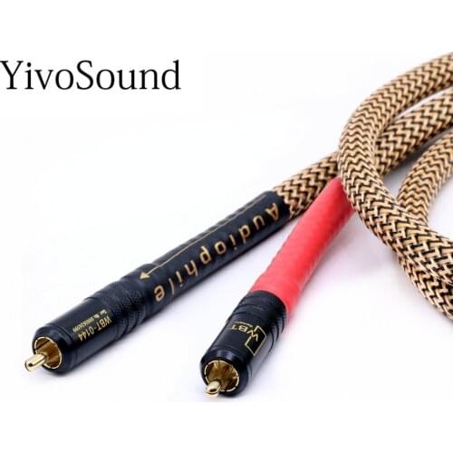 Hifi OFC copper audio 2rca to 2rca jack cable signal lines AUX CD amplifier connection cable