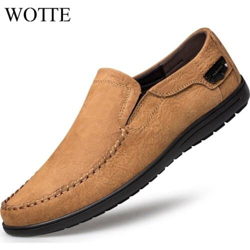Fashion Genuine Leather Casual Driving Shoes Men Loafers 2021 Spring Summer Slip-On Soft Italian Flats Light Man Moccasins