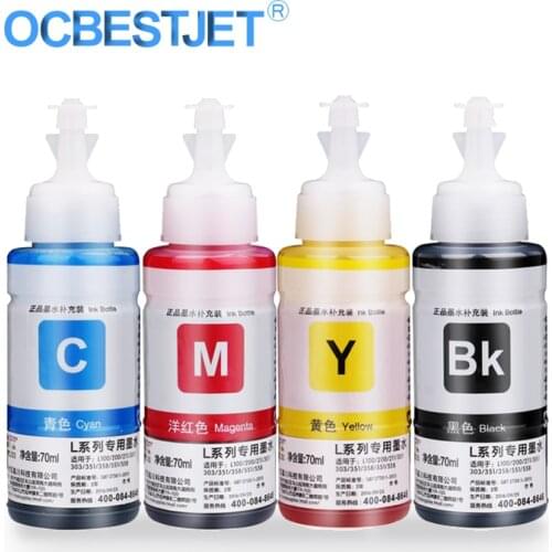 4 Colors/Set Universal Ink Refill Kit Dye Ink For Epson All Inkjet Printer Cartridge And CISS Refill Ink 70ML/Bottle (BK C M Y)