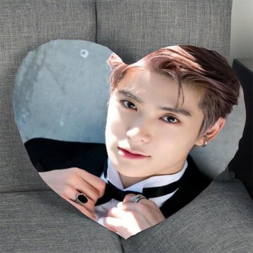 New Arrival JaeHyun Kpop Pillowcase Heart Shape Satin Fabric Pillow Cover For Home Bedroom Wedding Decorate Pillow Cases