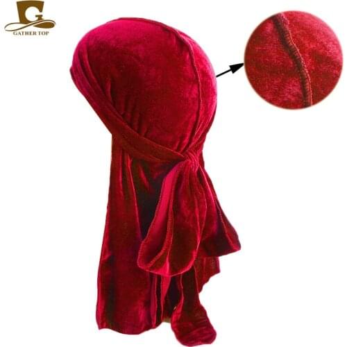 New fashion Mens Velvet Durags Bandana Turban Hat Wigs Doo Men Durag Biker Headwear Headband Pirate Hat Du-RAG Hair Accessories