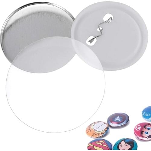 Plastic Button Badge Parts DIY Button Maker Round Blank Badges Pin 25/32/37/44/50/56/58/75mm