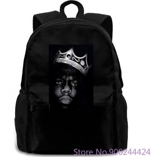 THE NOTORIOUS King Biggie Big Poppa Hip Hop Black Discount for women men backpack laptop travel school adult student