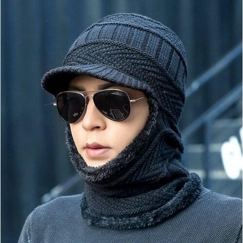 2019new winter fashion wool hat warm knit hat outdoor men and women cold protection cap