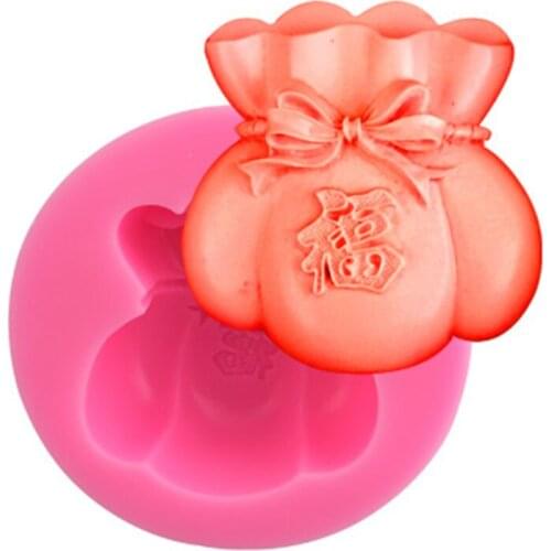 Silicone Lucky Bag Soap Craft Mold Baking Cake Decorating Tools Fondant Soap Chocolate Mold Resin Craft Molds Polymer Clay Molds