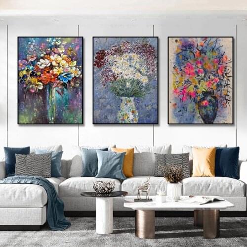 Modern Abstract Flower In A Vase Orchid Posters and Prints Canvas Painting Cuadros Wall Art Pictures for Living Room Home Decor