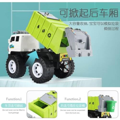 Alloy Materials Handling Truck Garbage Cleaning Vehicle Model 1:24 Garbage Truck Sanitation Trucks Clean Car Toy Car Kid Gift