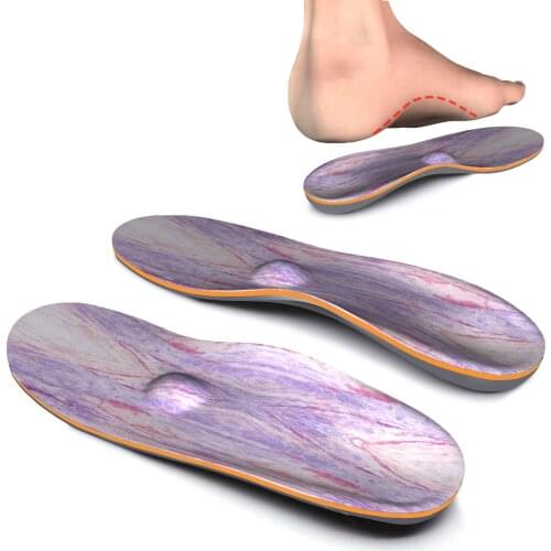 Memory Foam Purple Stripe High Arch Support Insole Lighten Foot Pain Orthopedic Insoles for Men and Women Sneaker