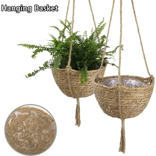 Handmade Cotton Rope Plant Hanger Flower Pot Wall Hanging Planter Storage Basket Home Garden Ornament