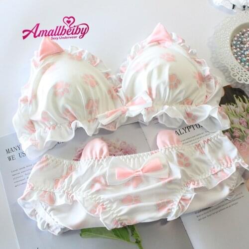 Japanese for Women with No Sponge See-through Embroidery Bra Sexy Ultra-thin, Sheer Mesh Bra Set Ethika Women Set