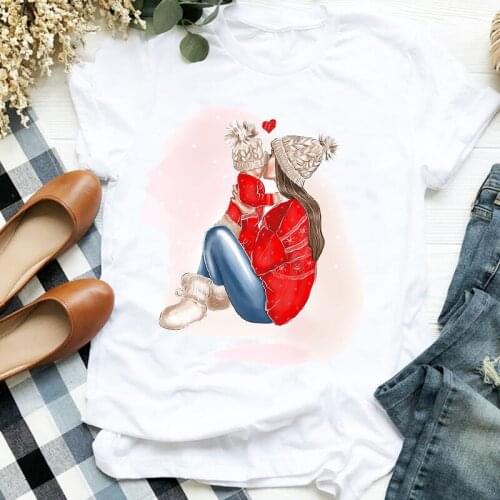 Women Shirt Mom T Shirt Female Mother Fashion Cartoon Ladies Sexy Womens Short Sleeve T T-shirt Graphic Printed Top Tshirt