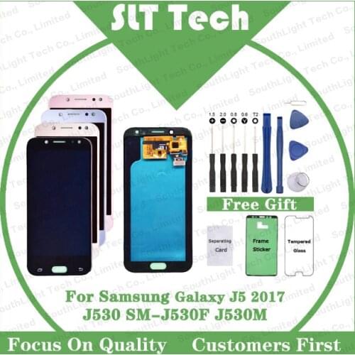 For Samsung Galaxy J5 2017 J530 J530F J530M Super AMOLED LCD Display Touch Screen With Digitizer Assembly Adjustable Brightness
