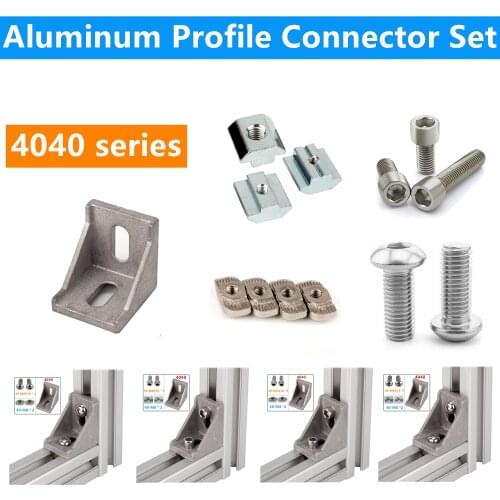 1 Set 4040 Aluminum Profile Connector Set M8X16Mushroom Head Hexagon Screw / Cylindrical Hexagon Head Bolt M8 T-nut / Slide nut
