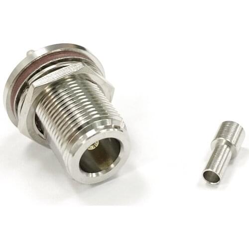 1pc N Female Jack nut RF Coax Convertor Connector Crimp RG316,RG174,LMR100 Straight Nickelplated NEW wholesale