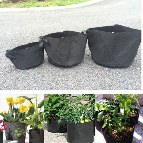 10 pcs 7 gallon Fabric Pots Plant Vegetable Pouch Root Containers Round Aeration Pot Container Grow Bag For Plant Tool 7 gallon