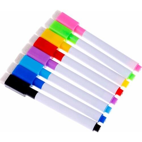 10pcs Erasable Magnetic White Board Marker Pen Whiteboard Marker Liquid Chalk Office School Supplies Art Marker Colorful Ink