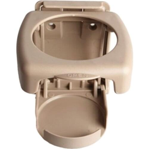 1x Car Vehicle Truck Hard Plastic Folding Drink Bottle Can Cup Holder Beige Black ABS plastic
