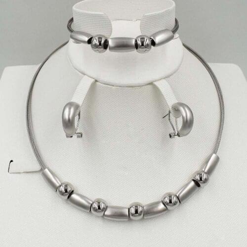 2017 Fashion African Beads Jewelry Set for women Dubai gold Jewelry Set Nigerian Wedding Bridal Bijoux necklace set earrings