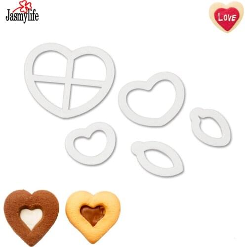 3PCS/SET heart love Plastic Cookie Cutter DIY Biscuit Mold Cupcake Decoration Fondant Pastry Cutter Cake Decorating Tools Baking