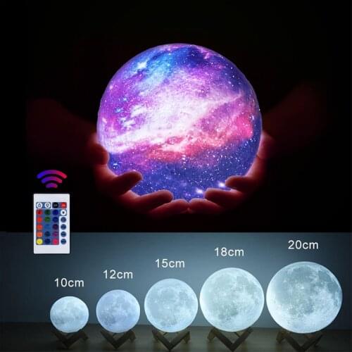 3D night light for kids rooms baby16 Color Change Touch and Remote Control Galaxy Moon Light decoration for Bedroom as Gifts