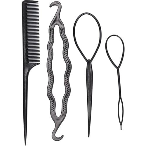 4pcs/set Women Hair Brush Twist Styling Clip Stick Bun Maker Braid Tool Hair Accessories Braider DIY Hairstyle