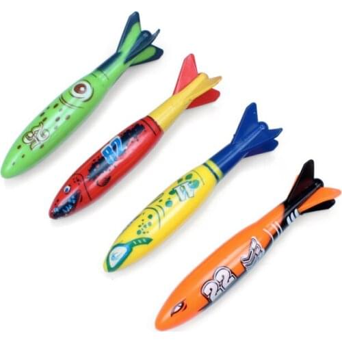 4 Pcs Rubber Swimming Pool Toys Diving Sport Outdoor Toypedo Bandits Play Water Fun Pool Fun Toys Games