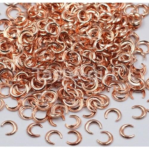 500PCS moon shape champagne gold matel Rhinestones For 3D Nail Art Tips Decoration beauty Styling Accessories Tools
