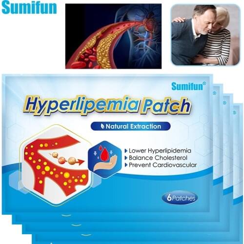6pcs New Sumifun Hyperlipemia Patch For Balance Lower Blood Lipids Control High Blood Pressure Chinese Herbal Plaster K06401