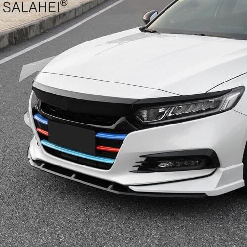 6 PCs Three-Color Grille Paint Trim Strips Modified Decorative Buckle Grille Trim Strips For Honda Accord 10th 2018 2019 Styling