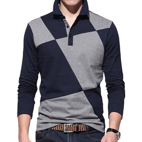 BROWON Long Sleeve Polos For Men