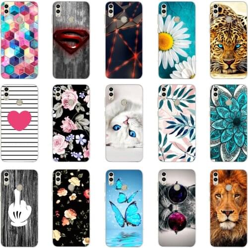 For huawei honor 8c Case 6.26 inch Silicon Soft TPU Back Cover for huawei honor 8c Protect Phone cases shell Coque bags flower