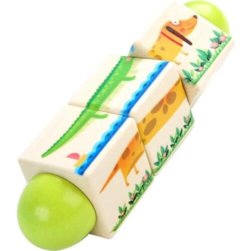 Baby Wooden Rotating Blocks Childrens Educational Early Education Puzzle Toys