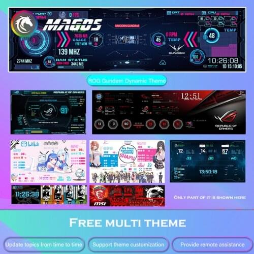 DIY Computer Case PC Dynamic Display, 5/7-inch Hardware Temperature Monitor Screen,AIDA64/ IPS 2K 4K Touch Screen