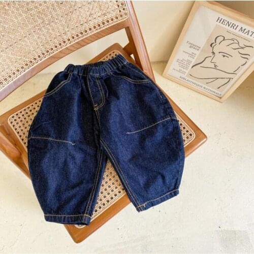2021 new arrival girls boys denim long pants autumn fashion kids jean pants 2-7 years WS248