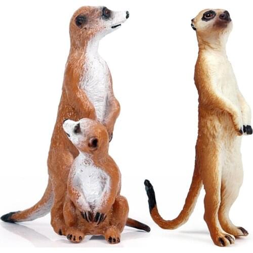 Simulation Standing Meerkat Wild Animal Action Figure Desktop Ornament Kids Toy