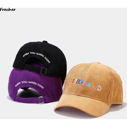 Letter Embroidery Fashoin Cap 100% corduroy Embroidery women men Baseball Caps Dad Hat Dropshipping Bone Garros For Men Women