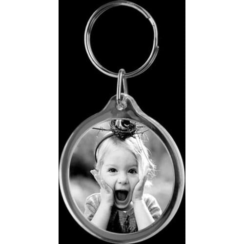 10 pcs Round Blank Insert Photo Picture Frame Split Ring Keychain ee