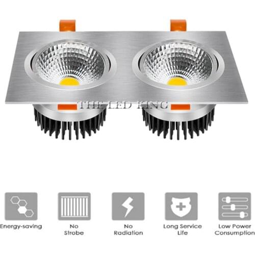 Square white LED Downlight 220V Spot LED downlight Dimmable 7W 9W 12W Recessed LED COB Ceiling Downlight Light Cold Warm white