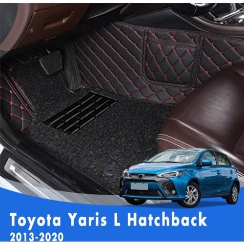 LHD Luxury Double layer Wire loop Carpets Car Floor Mats For Toyota Yaris L Hatchback 2020 2019 2018 2017 2016 2015 2014 2013