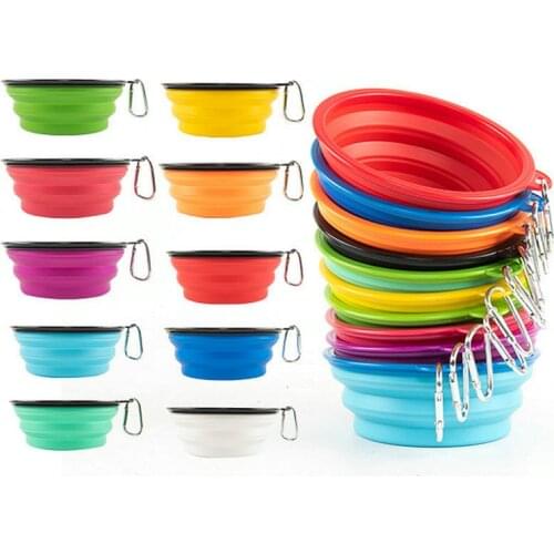1000ML350ML Multicolor Folding Dog Pet Silicone Bowl Outdoor Travel Portable Puppy Food Water Container Feeder Dish Bowl