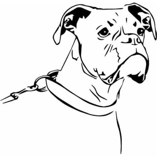 Creative Cartoon Boxer Dog Car Stickers and Decal Motorcycle Cover Scratches Bumper Windshield Accessories PVC 15*15cm