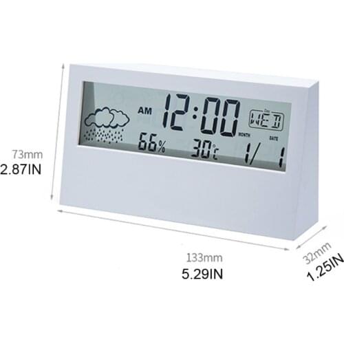 2021 New Digital Wall Clock Electronic Alarm/Temperature/Humidity Bedroom Home Decor