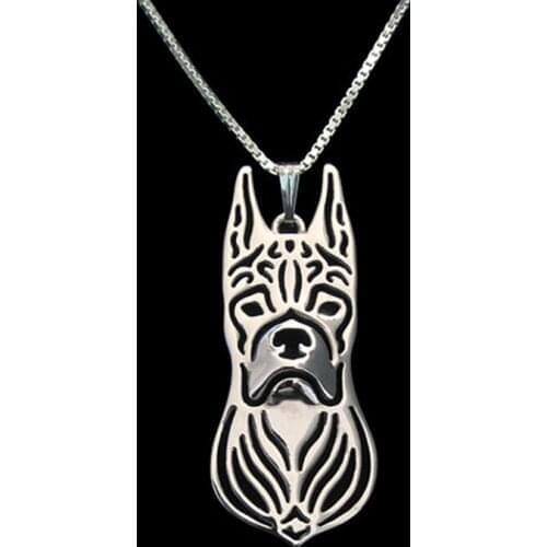 New Unique Romantic Gold Silver Color Boxer (cropped ears) Pendant Necklace Hunger Games Necklace Women Best Friend Choker