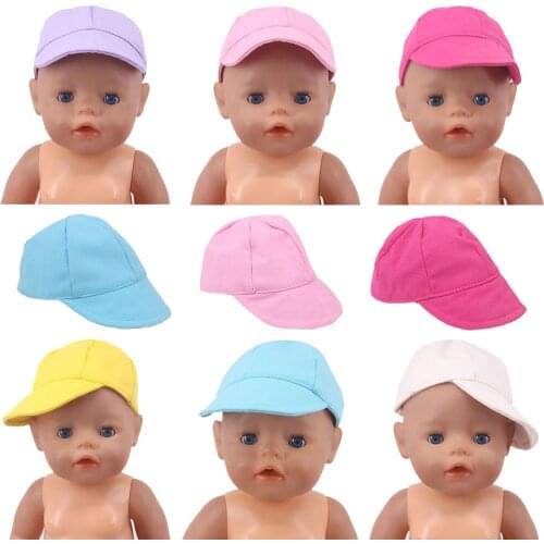 Doll Clothes Baseball Cap Doll Hat Doll Accessories For 18 Inch American of girl`s Doll&43Cm Born Baby Items,Our Generation Toy
