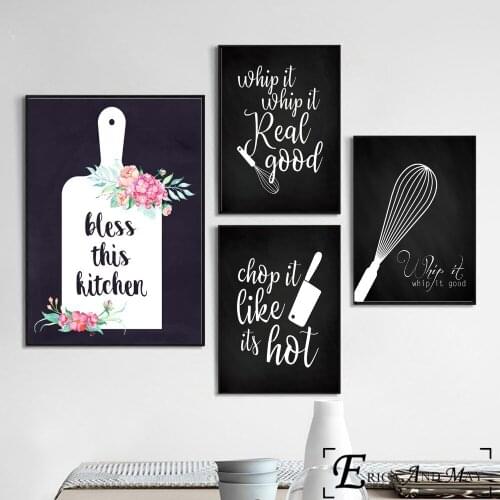 Bless The Kitchen Printable Posters And Prints Wall Pictures For Living Room Vintage Canvas Painting Decorative Home Decor