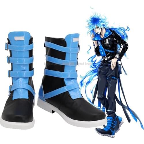 Idia Shroud Boots Cosplay Twisted Wonderland Idia Shroud Cosplay Shoes Customized Leather Boots for Unisex