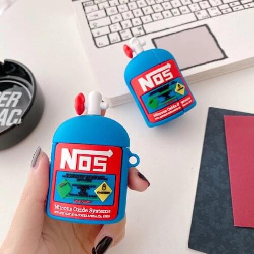 3D Car Power Nitrogen bottle Soft Silicone Earphone Cases For Apple Airpods 1 2 Pro Case Cover Funda Sports NOS Car Accessories